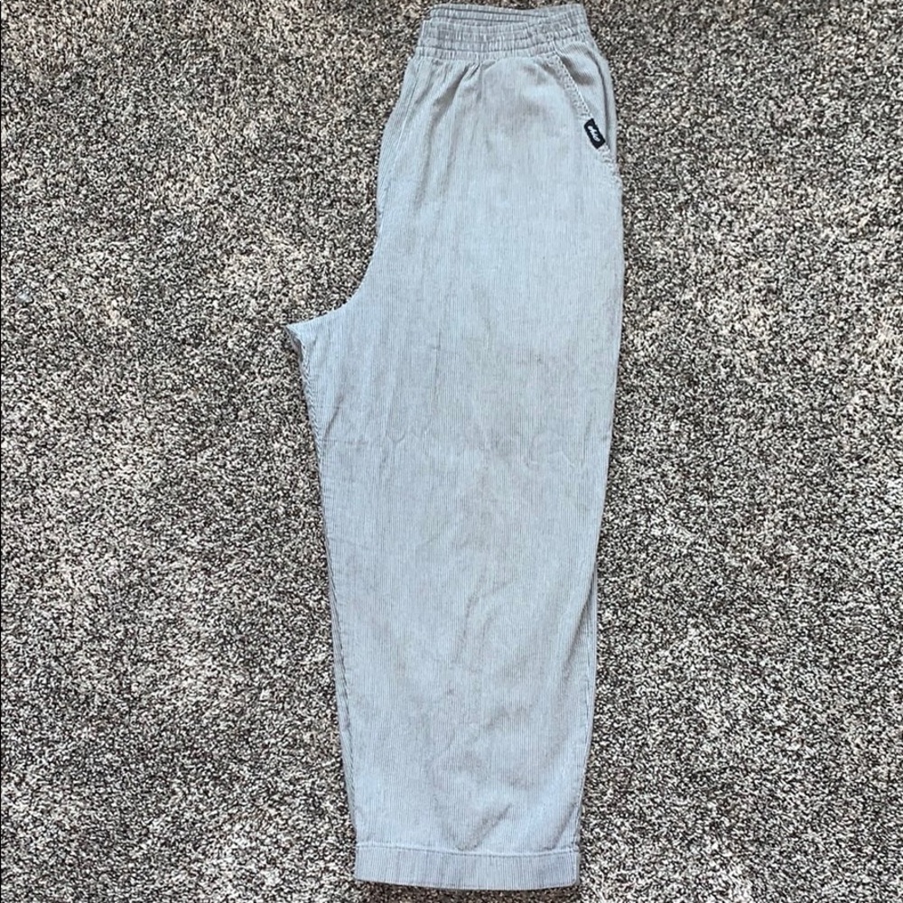 High waisted striped stretch pants